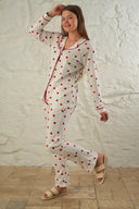 Desenli Pamuklu Örme Pijama Takımı