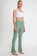 Kadın Kaşkorse Yırtmaçlı Tayt Pantolon - Mint