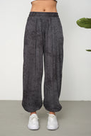 Kadın Cupra Kumaş Cepli Dökümlü Şalvar Pantolon - Antrasit