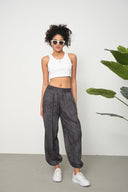 Kadın Cupra Kumaş Cepli Dökümlü Şalvar Pantolon - Antrasit