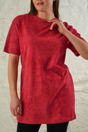 Batik Desen Tişört - Kırmızı
