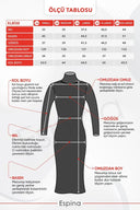 Kaşkorse Balıkçı Yaka Yırtmaçlı Örme Uzun Elbise - Saks Mavi